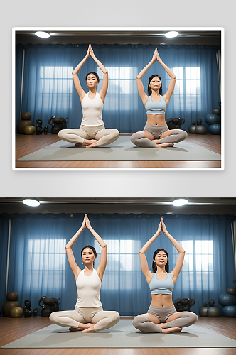 数字艺术瑜伽健身图片