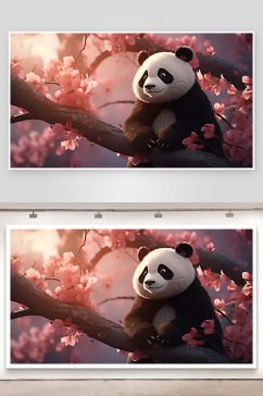 数字艺术熊猫动物