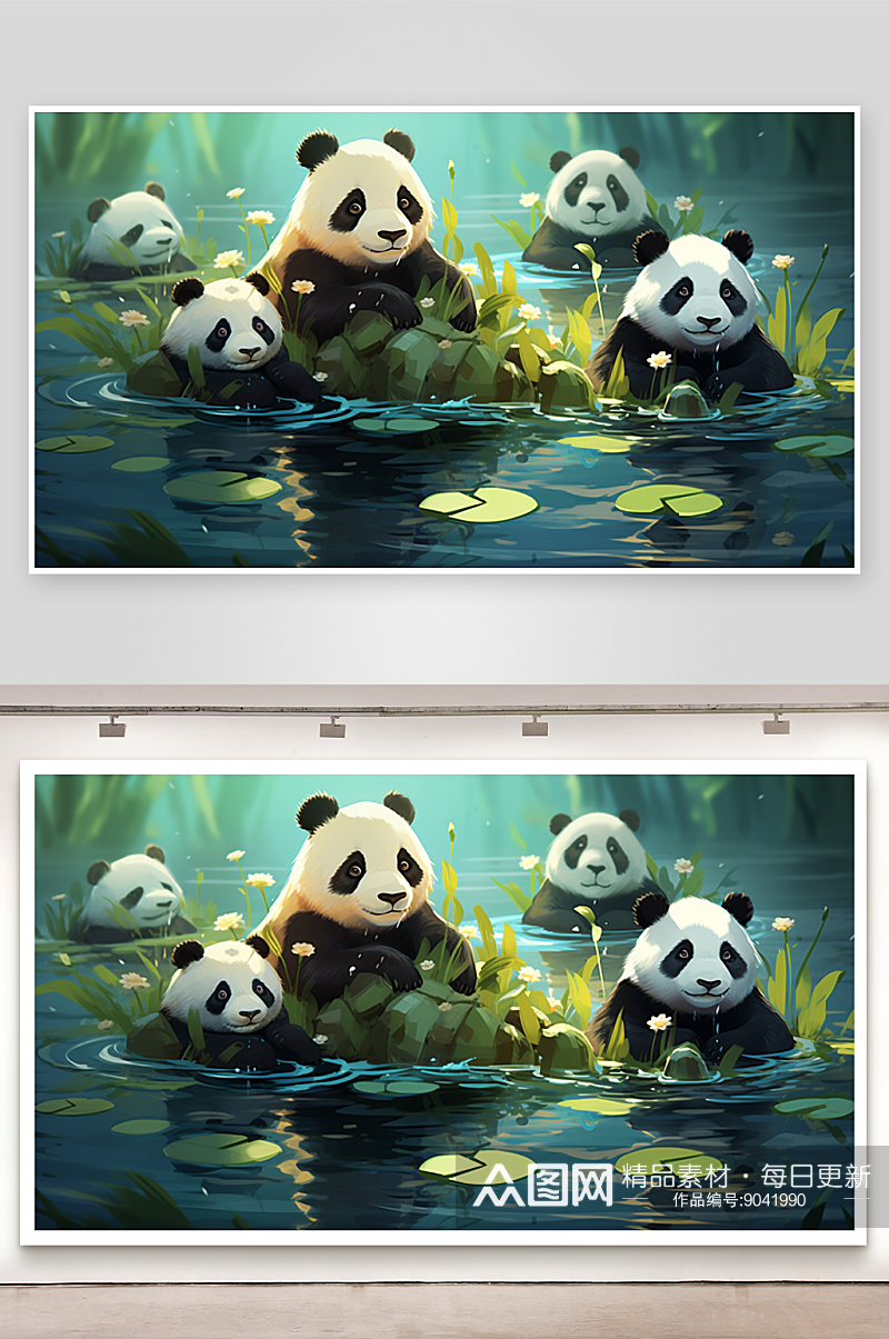 数字艺术熊猫动物素材