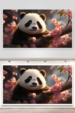 数字艺术熊猫动物