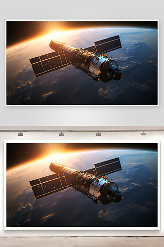 科技感太空中的卫星