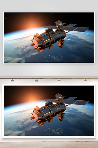 科技感太空中的卫星