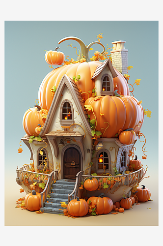 3D卡通立体奇异小房子