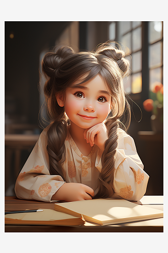 漂亮的中国小女孩背景