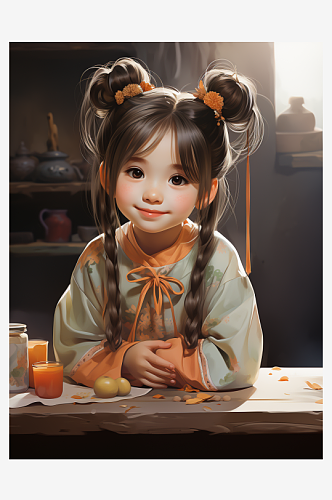 漂亮的中国小女孩背景