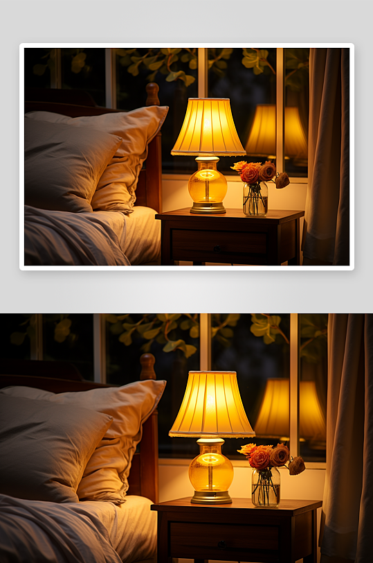 温馨的卧室床头灯