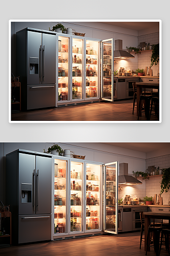 现代化冰箱展示场景