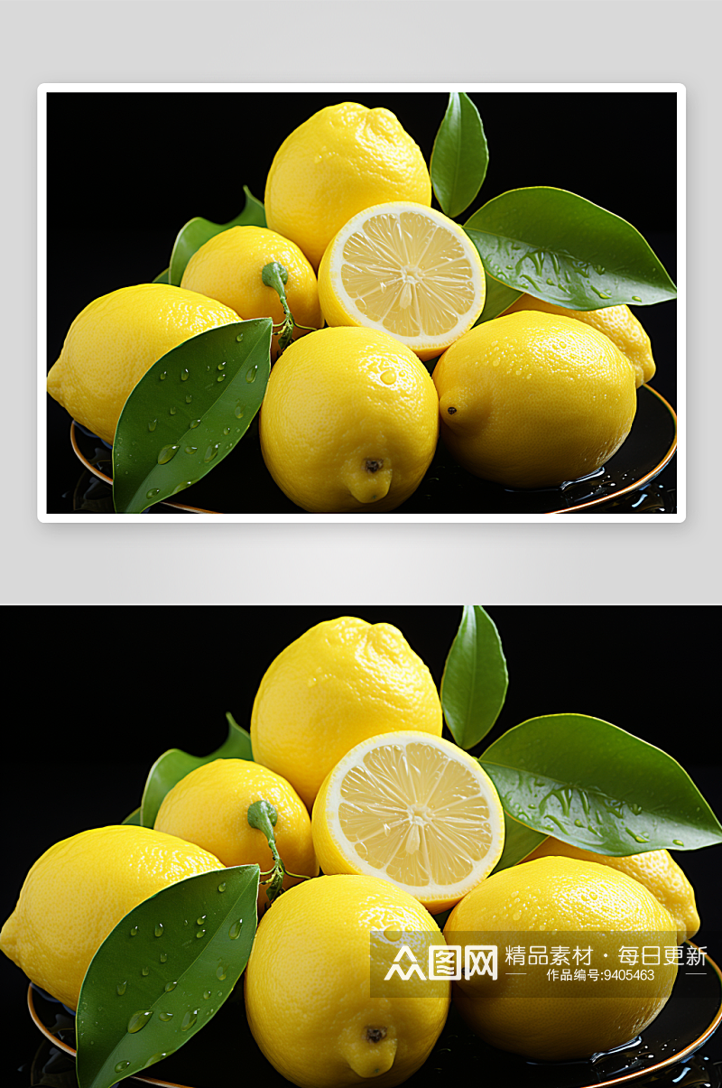 新鲜美味的柠檬水果素材
