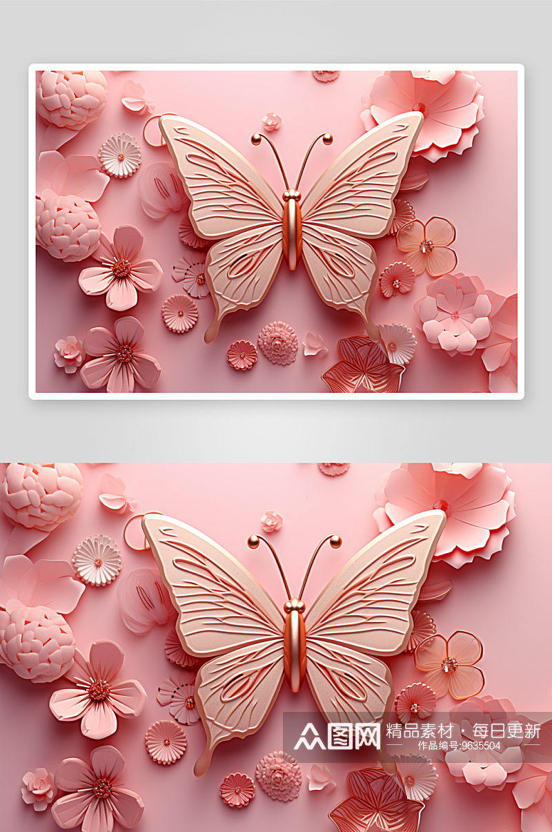 美丽漂亮的立体蝴蝶素材