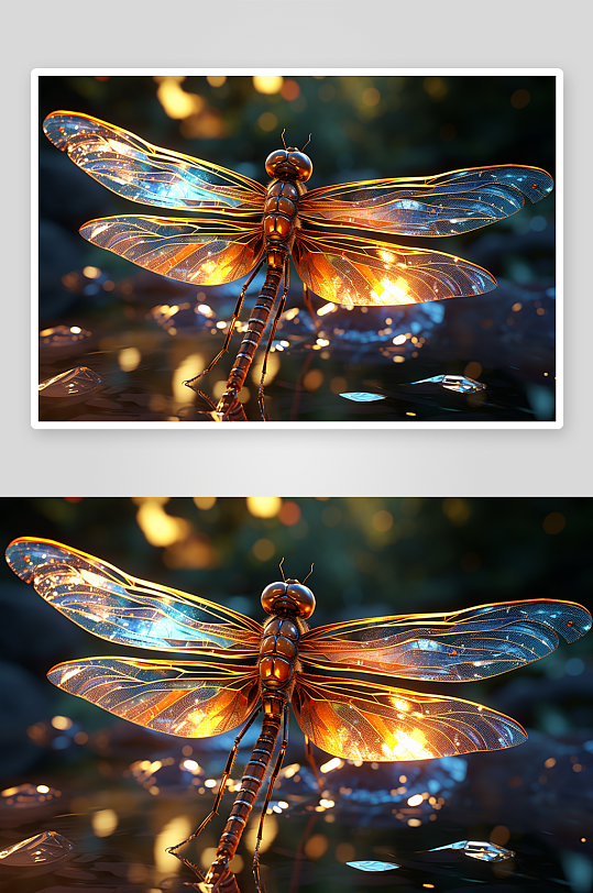 漂亮彩色蜻蜓动物
