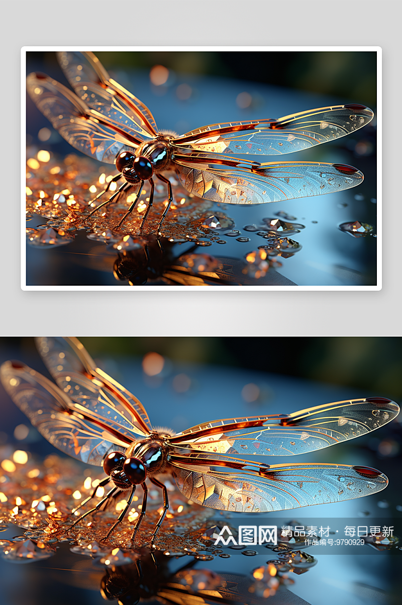 漂亮彩色蜻蜓动物素材
