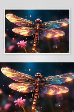 漂亮彩色蜻蜓动物