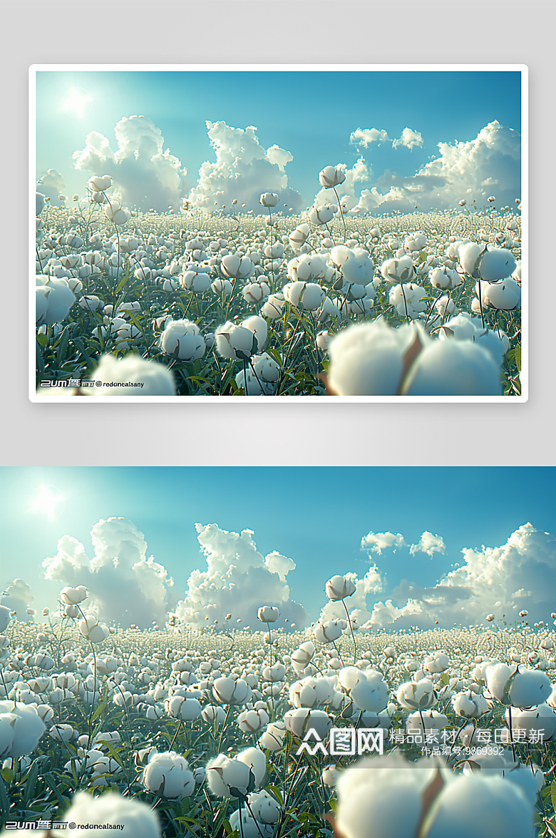 唯美的棉花植物背景素材