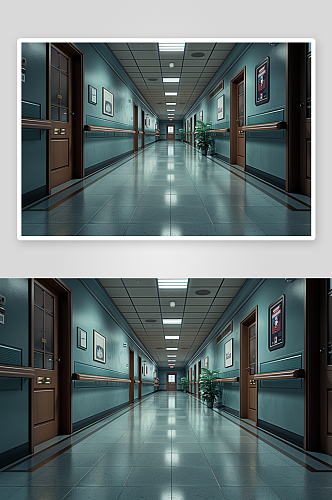 现代化医院干净的走廊