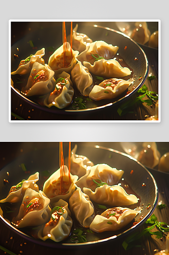 美味的饺子美食背景