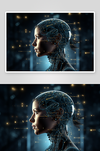 未来科技感人体大脑透视背景
