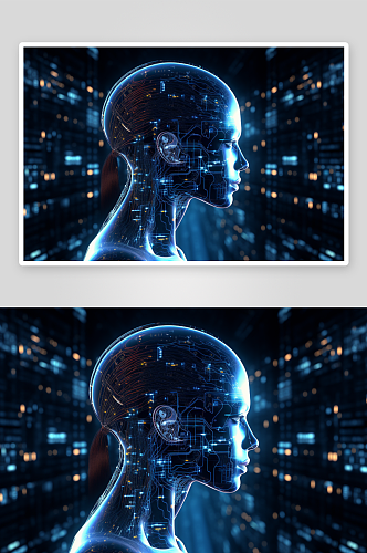 未来科技感人体大脑透视背景