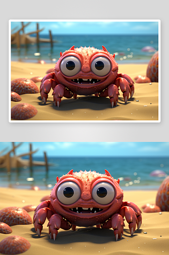 可爱的卡通螃蟹背景