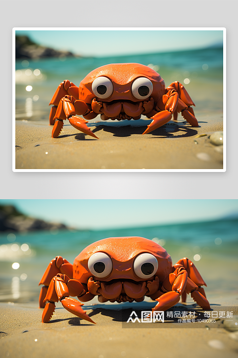 可爱的卡通螃蟹背景素材