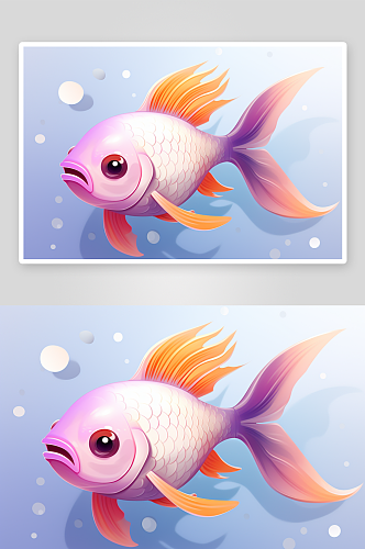 可爱的卡通彩色小鱼背景