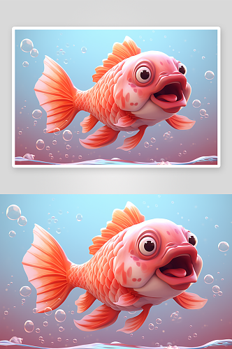 可爱的卡通彩色小鱼背景