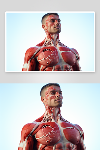 现代医疗可视化人体肌肉模型