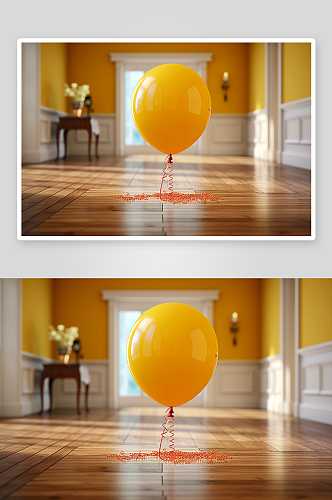 漂亮的黄色气球元素
