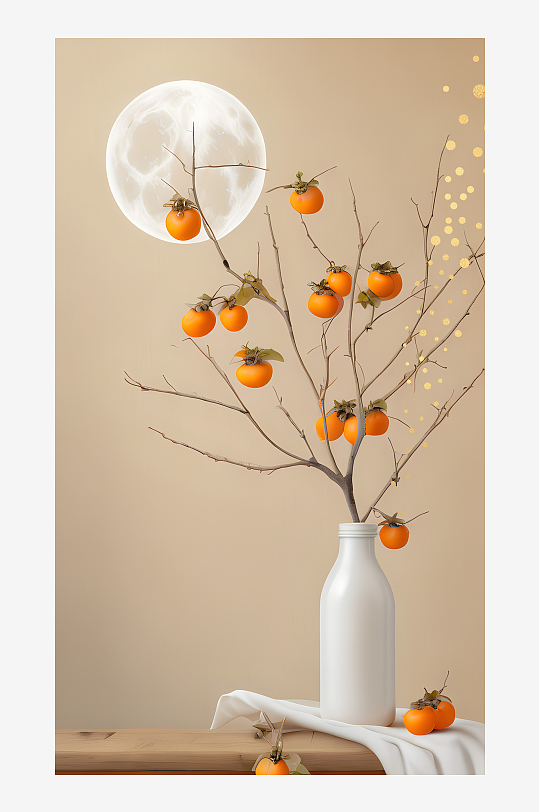 简约柿柿如意装饰画-众图网