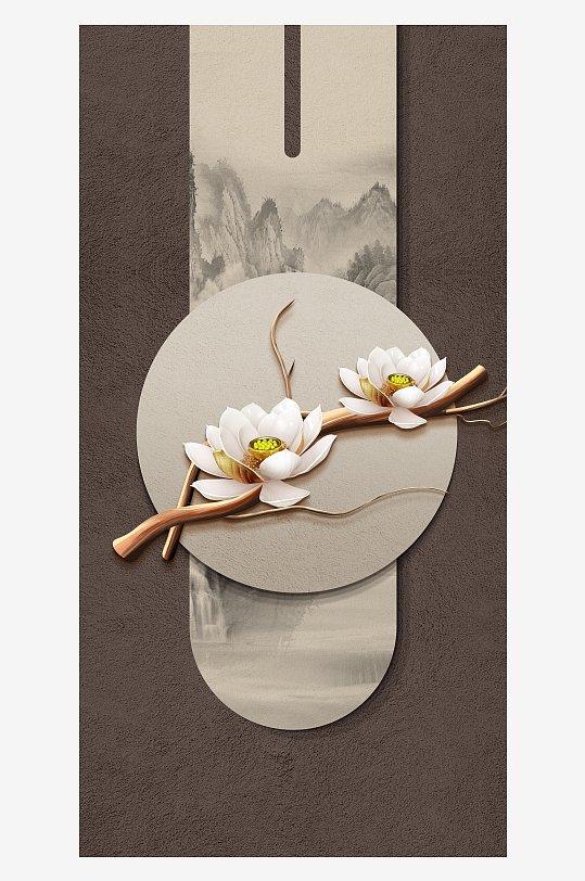 大气中式玄关装饰画