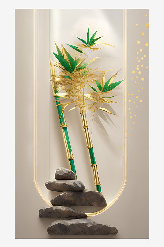 唯美禪意竹子裝飾畫