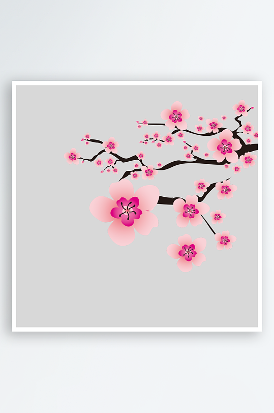 创意高清梅花植物花卉元素