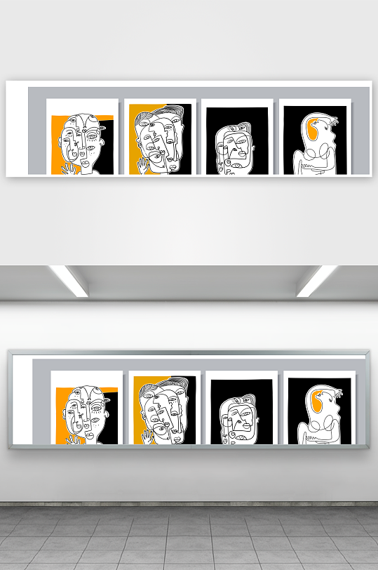 创意矢量潮流抽象装饰画-众图网