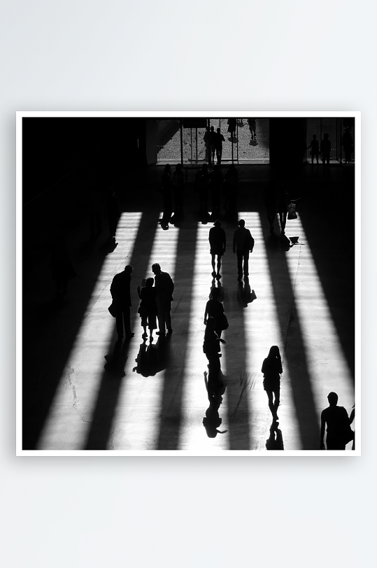 创意高清人物黑白装饰画-众图网