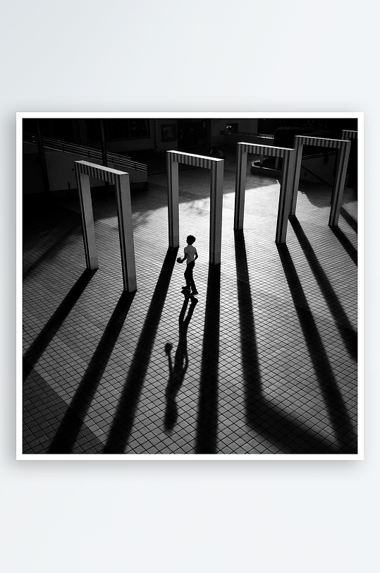 创意高清人物黑白装饰画-众图网