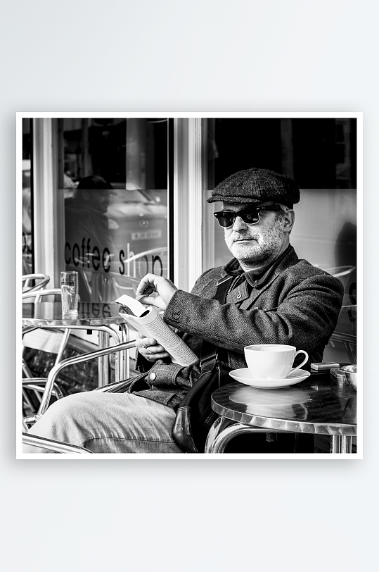 创意高清人物黑白装饰画-众图网