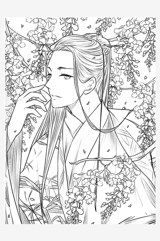 創(chuàng)意大氣古風(fēng)人物線稿元素