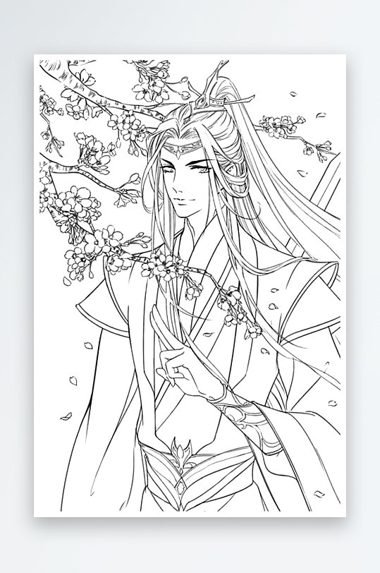 創(chuàng)意大氣古風(fēng)人物線稿元素