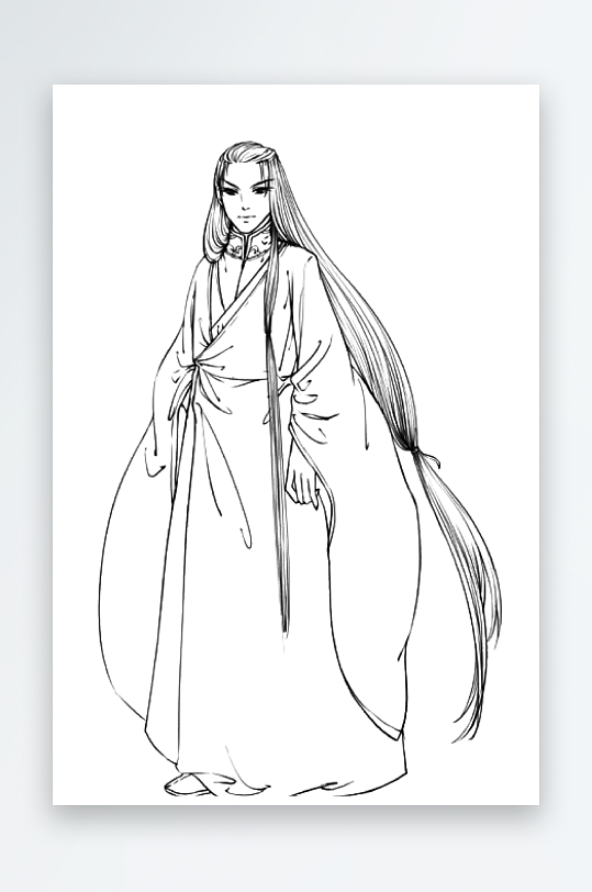 創(chuàng)意大氣古風(fēng)人物線稿元素
