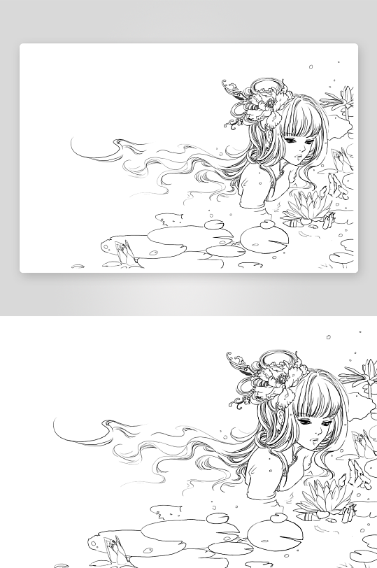創(chuàng)意大氣古風(fēng)人物線稿元素
