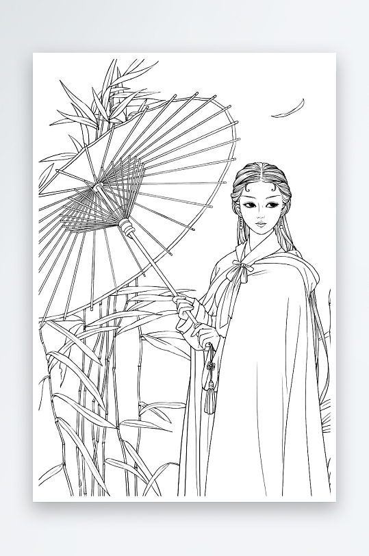創(chuàng)意大氣古風(fēng)人物線稿元素