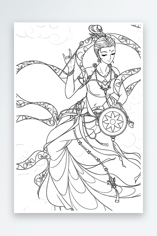 創(chuàng)意大氣古風(fēng)人物線稿元素