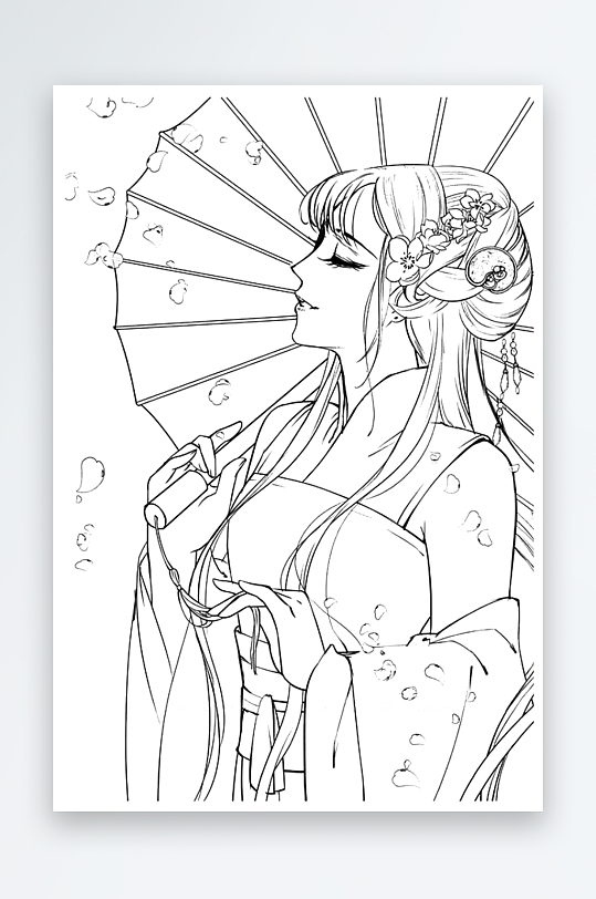 創(chuàng)意大氣古風人物線稿元素