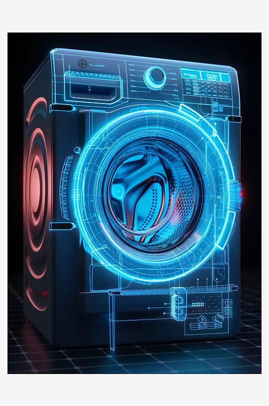创意科技感粒子洗衣机电器