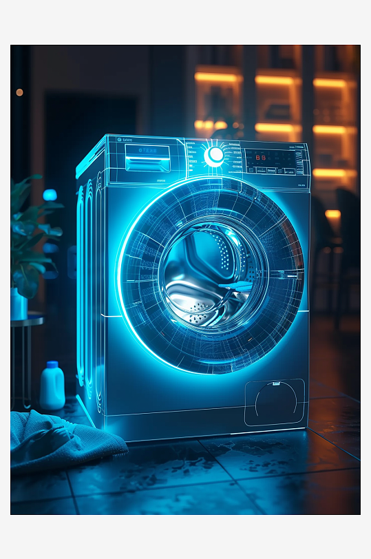 创意科技感粒子洗衣机电器