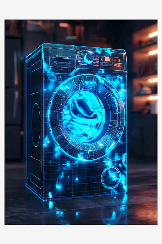 创意科技感粒子洗衣机电器