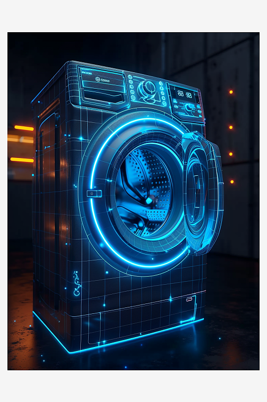 创意科技感粒子洗衣机电器