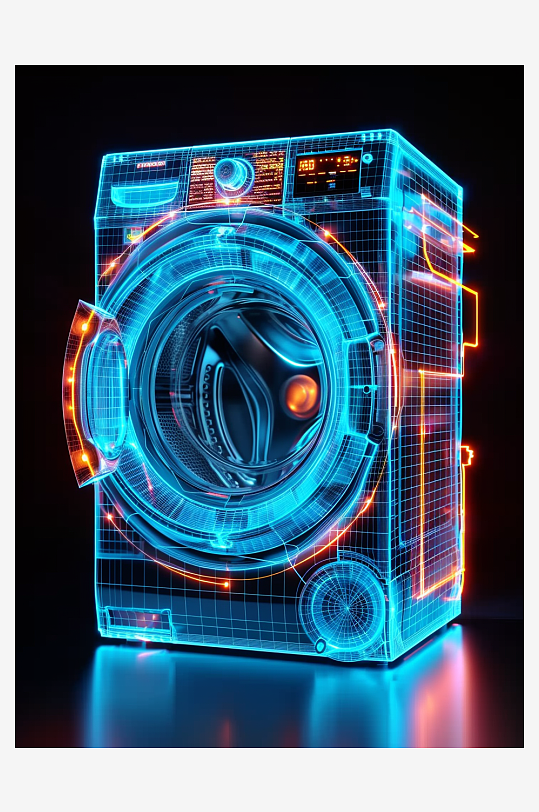 创意科技感粒子洗衣机电器
