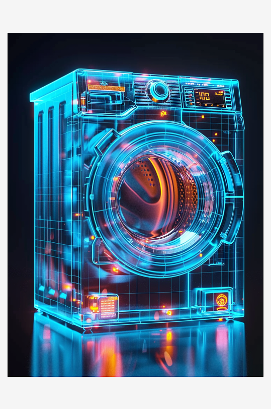 创意科技感粒子洗衣机电器