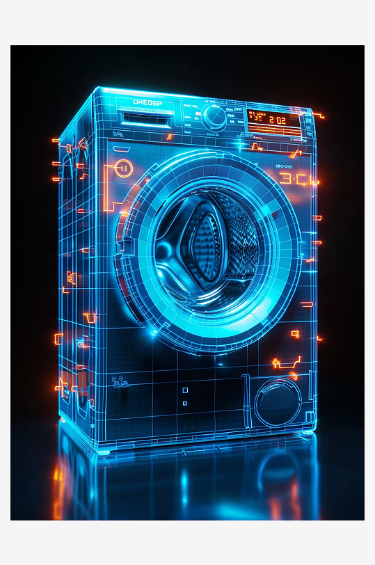 创意科技感粒子洗衣机电器