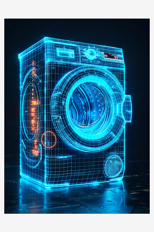 创意科技感粒子洗衣机电器